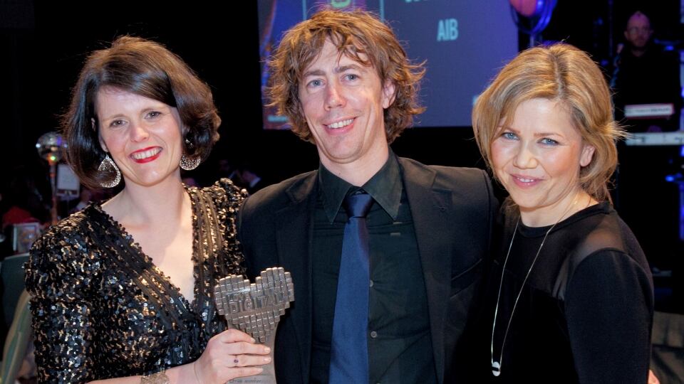 Best Use of Mobile (sponsored by 3 Media): AIB - Linda Beckett, Stephen Sherwin of AIB and Aislinn O'Connor of 3 Media