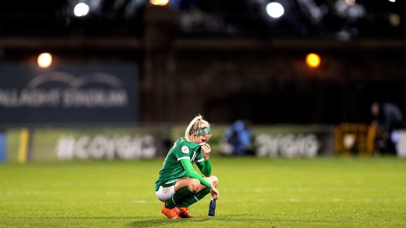 Ireland’s Denise O’Sullivan after the Women’s European Championship qualifier against Germany at Tallaght Stadium at the start of December. Photograph: Laszlo Geczo/Inpho