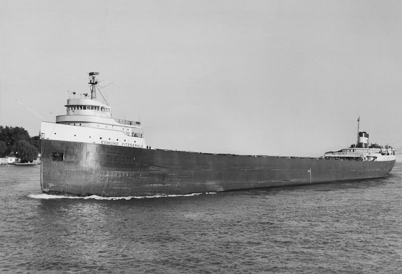 The 729ft ore boat Edmund Fitzgerald, shown in a 1972 file photo, apparently sank with all hands on board during a storm that kicked up 25ft waves on Lake Superior. Photograph: Getty Images