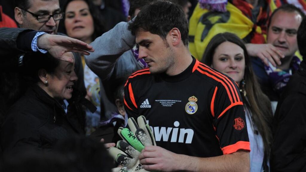 Real Madrid goalkeeper Iker Casillas has been named in the Spain squad for their end of season campaign despite being out of favour at Real Madrid. Photograph: Denis Doyle/Getty Images