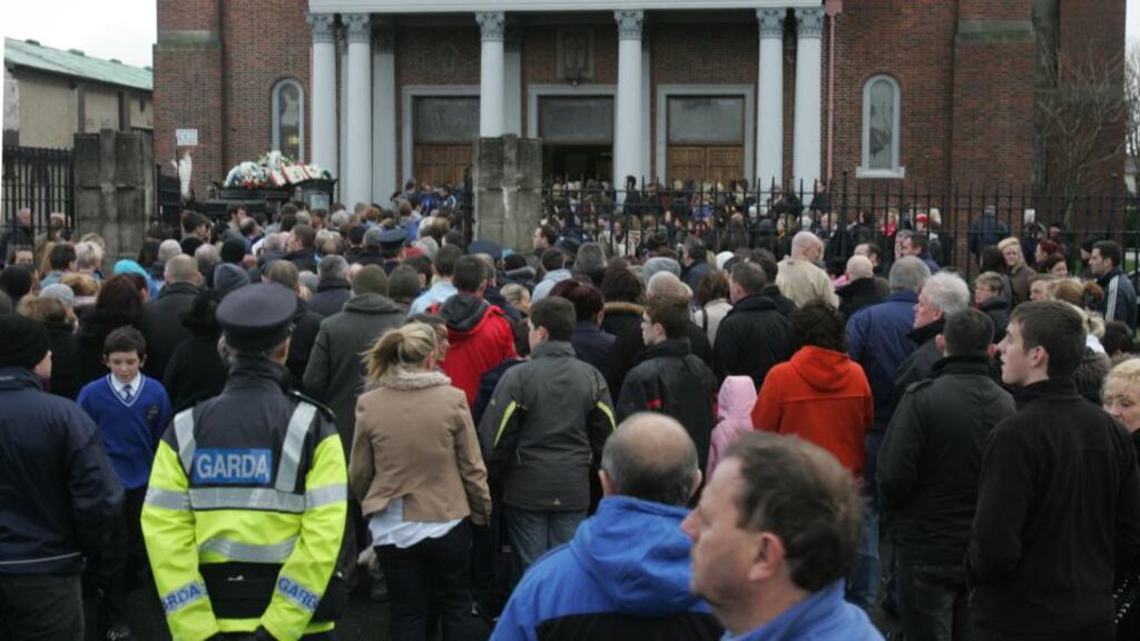 The scene at Christ the King Church, Cabra for the funeral of Conor Hickey in 2011.Photograph: Cyril Byrne / The Irish Times