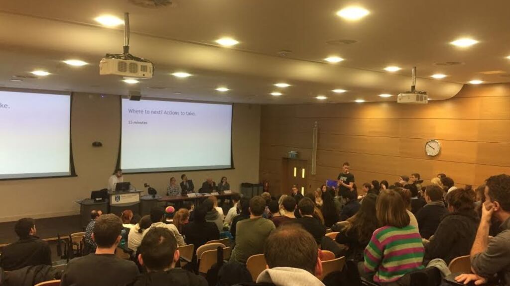 Students gathered at a town hall-style meeting in Trinity on Monday night to voice their opposition to planned fee increases.