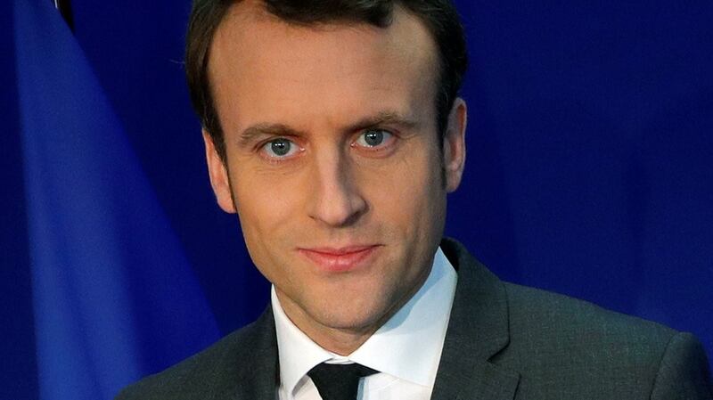 Former French minister Emmanuel Macron, head of the political movement En Marche !, or Forward !. Photograph: Philippe Wojazer/Reuters