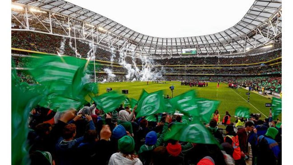 Some fans did make it in before the kick-off at the Aviva on Sunday, but the crowd failed to maintain the kind of fevered atmosphere that greeted Brian O'Driscoll try against France at the old Lansdowne Road in 2007. Photographs: Inpho/Eric Luke