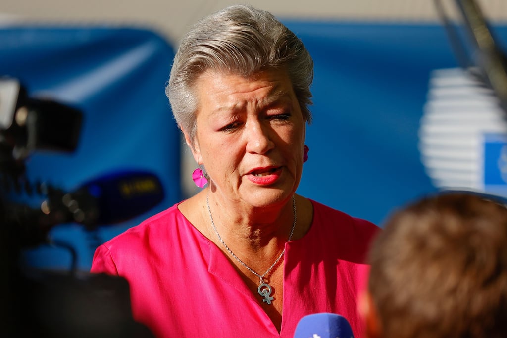 European commissioner for home affairs Ylva Johansson praised as a 'great, great achievement' the proposal to replace the so-called Dublin regulations, deemed dysfunctional. Photograph: Julien Warnand/EPA