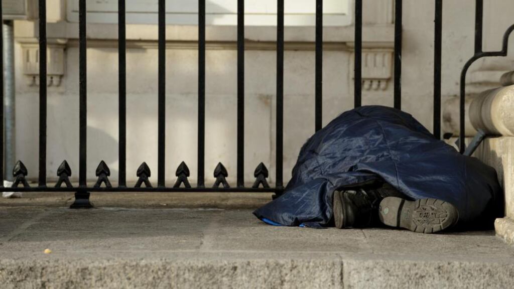 ‘The “blue bag” lifestyle is the only option if a bed is not available from homeless services.’ Photograph: Aidan Crawley