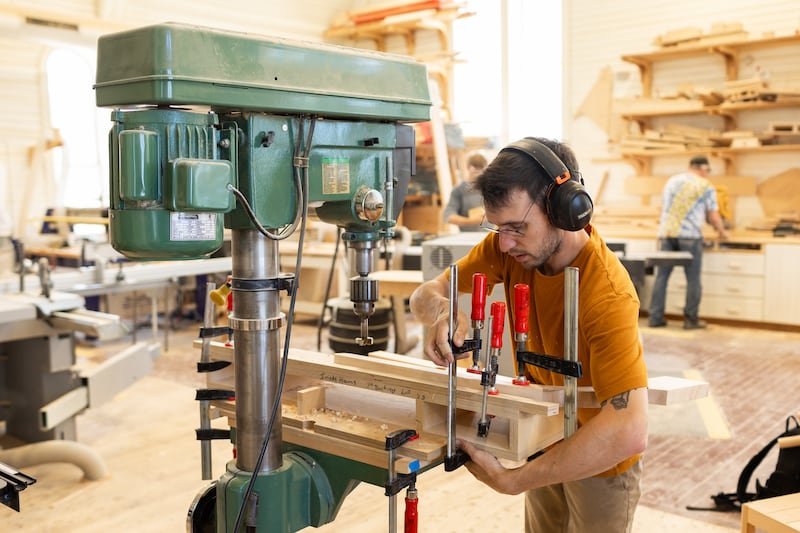 A furniture-making workshop takes place at Fogo Island Inn, Newfoundland, Canada