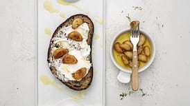 Goat’s cheese and confit garlic on toasted sourdough