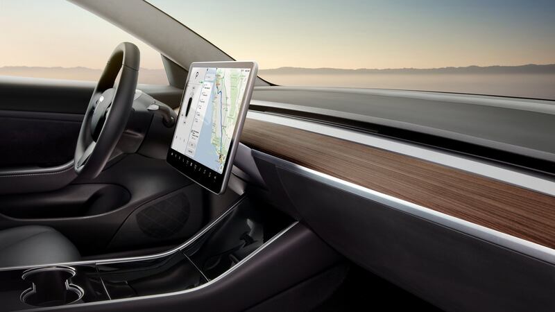 The interior of the Tesla Model 3