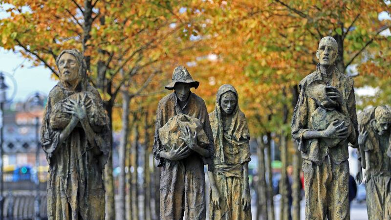 Famine statues on Custom House Quay in the Dublin Docklands. File photograph: Nick Bradshaw