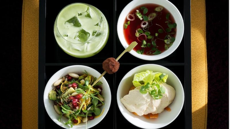 All the boxes are ticked in the new  Nutri-box lunch, which clocks in at under 600 calories, in the Marker Hotel