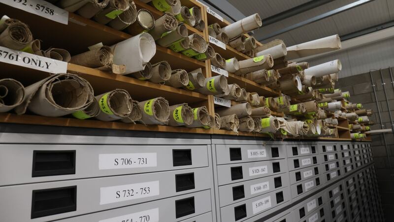 More documents in the Land Commission archive. Photograph: Bryan O’Brien