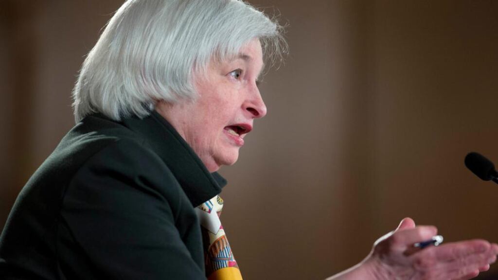 Fed chairwoman Janet Yellen: said it was important the US central bank not allow itself to get behind the curve on rates policy. Photograph: Andrew Harrer/Bloomberg