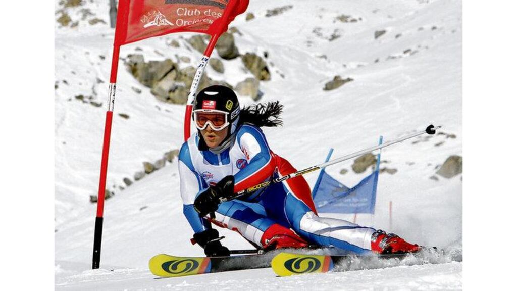 Dubliner Kirsty McGarry negotiates a gate while competing in the French Alps where her love for the sport was nurtured while on holidays in Chatel with her parents, Jane and Ian.