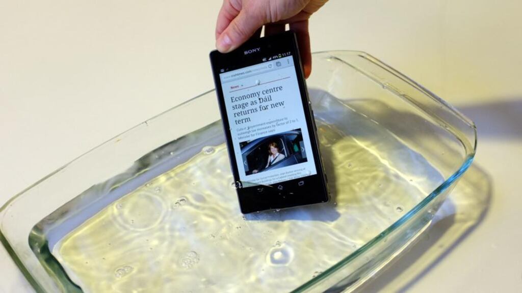 And the field test: the Sony Xperia Z1 is put through its paces. Photograph: Bryan O’Brien / The Irish Times