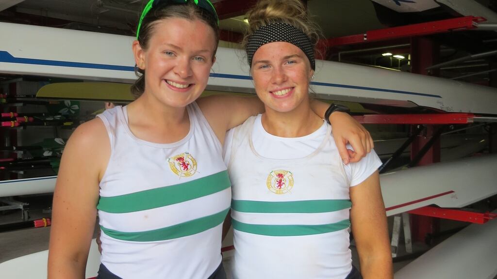 Eliza O’Reilly and Gill McGirr, who qualified for the semi-finals of the World Junior Championships. Photograph: Liam Gorman