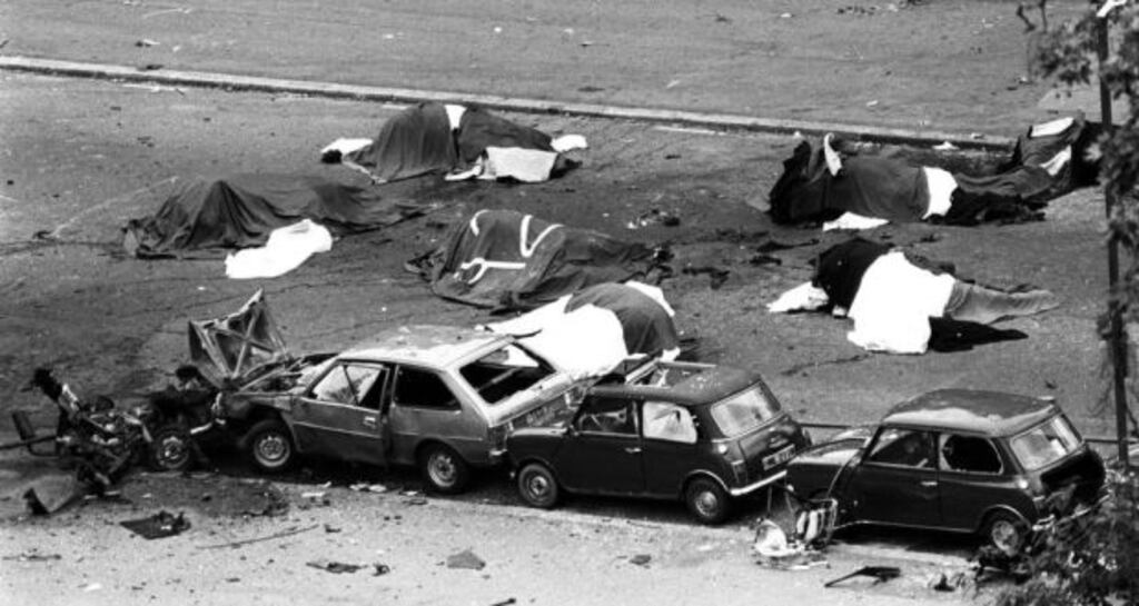 The Hyde Park explosion in July 1982 killed four British soldiers, injured other members of the Royal Household Cavalry and killed seven horses as they travelled from their barracks to Buckingham Palace. Photograph: PA Wire
