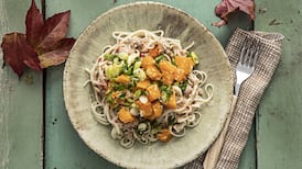 Butternut squash, sesame and coconut noodles