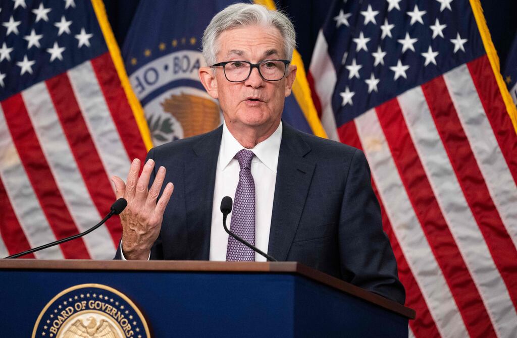 US Federal Reserve chairman Jerome Powell speaks to the press after the Fed increased interest rates on Wednesday. Photograph: Saul Loeb/AFP