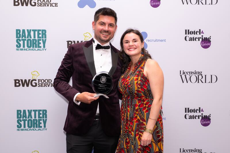 Tadgh Byrne, owner-founder at Críoch Catering and Marion Byrne. Photographer: Ruben Morrissey-Fernandez/Ruby Productions.