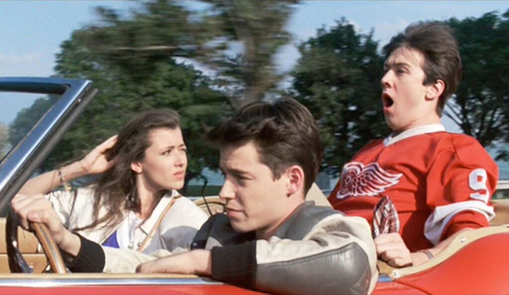 Mia Sara as Sloane Peterson, Matthew Broderick as Ferris Bueller and Alan Ruck as Cameron Frye in Ferris Bueller’s Day Off. Photograph: CBS / Getty Images