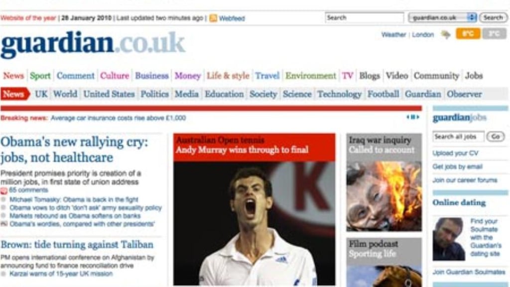 Theguardian.com is the second UK newspaper website to top 100 million monthly browsers.