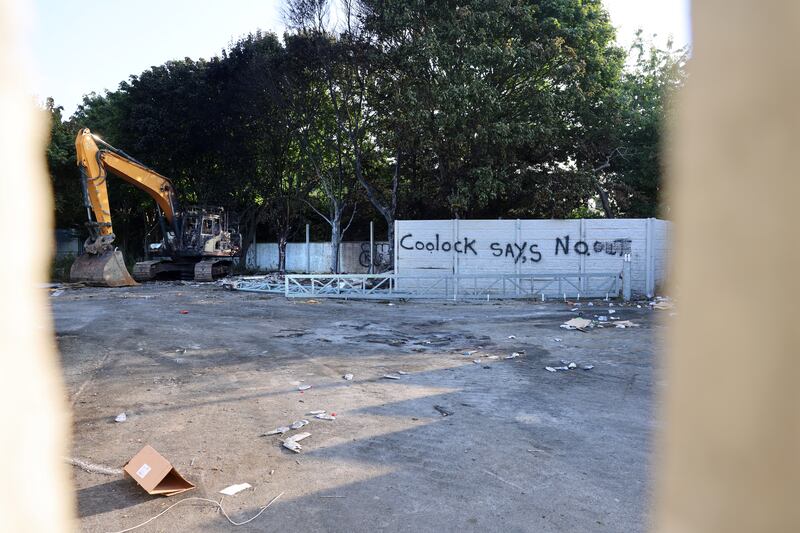The entrance to the former Crown Paints factory on Malahide Road in Coolock. Photograph: Dara Mac Dónaill