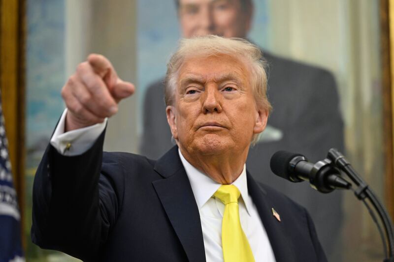 Trump in the Oval Office. Photograph: John McDonnell/AP