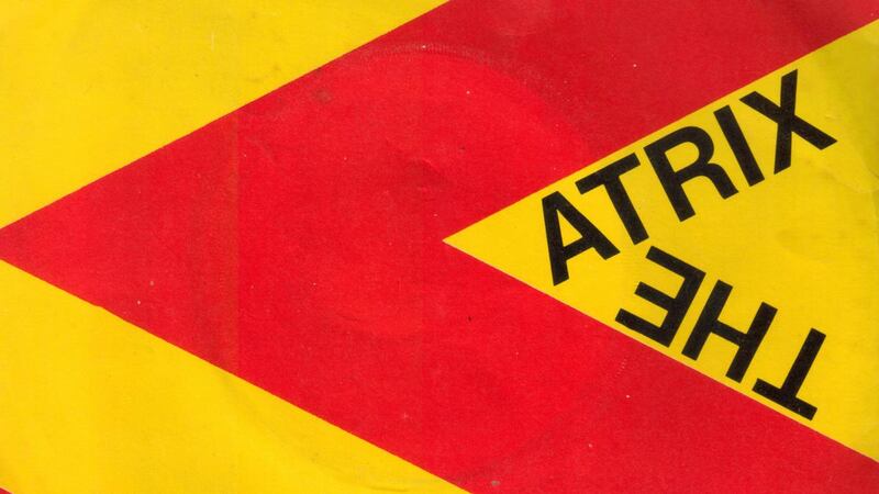 Cover of the single for The Atrix’s The Moon is Puce (1979), produced by Phil Chevron. Hugh Friel and John Borrowman were lifelong friends.