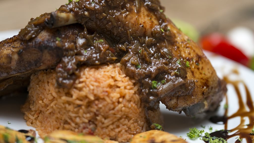 Jerk chicken features the flavours of allspice, scotch bonnet chilli, cinnamon and nutmeg
