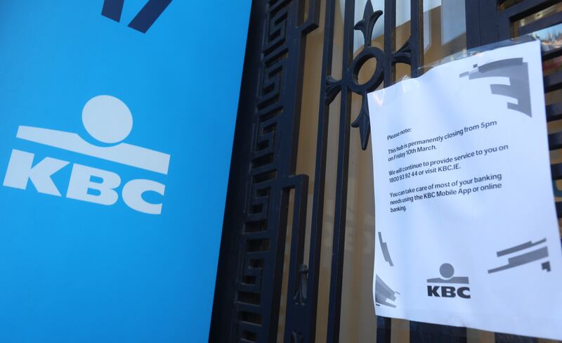 The KBC branch on College Green in Dublin as it closed its doors for the last time last March. Photograph: Leah Farrell/RollingNews.ie