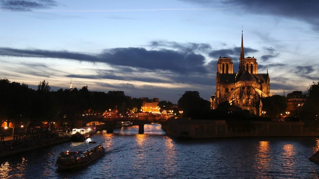 The Seine near Notre Dame cathedral. The car under investigation was found with its hazard lights flashing
