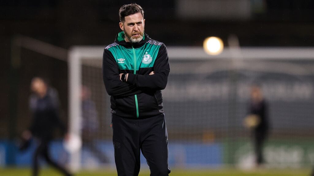 Rovers’ manager Stephen Bradley before the game with Bohemians. Photograph: Ryan Byrne/Inpho