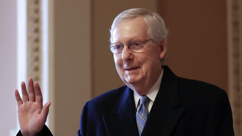 Senate majority leader Mitch McConnell: Favours a swift trial.  Photograph:  Mario Tama/Getty Images