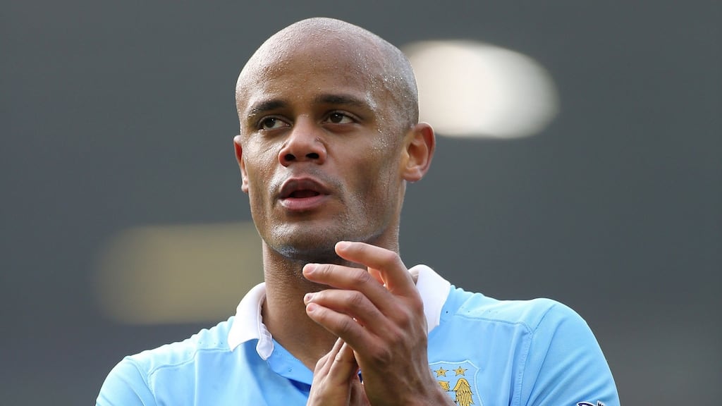 Manchester City’s Vincent Kompany: he made his first City start for a month in the midweek Carabao Cup victory over Oxford. Photograph: Chris Radburn/PA Wire