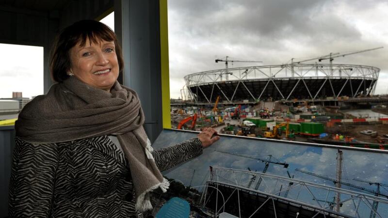 London Olympics: Tessa Jowell in Stratford, in east London, as the 2012 Olympics stadium was being built. Photograph: Anthony Devlin/PA Wire