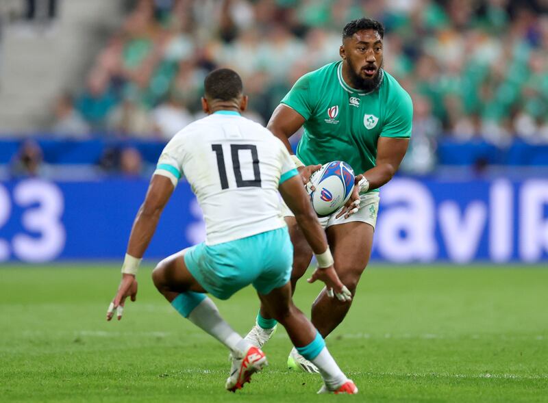 Bundee Aki: in his tenth year with Connacht, he has now played 51 times for adopted country Ireland over the last seven seasons. Photograph: James Crombie/Inpho