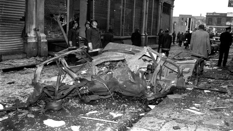 Scenes from the aftermath of the car bombing in Sackville Street. Photo: Tom Burke/Independent Newspapers Ireland/NLI Collection/Getty Images