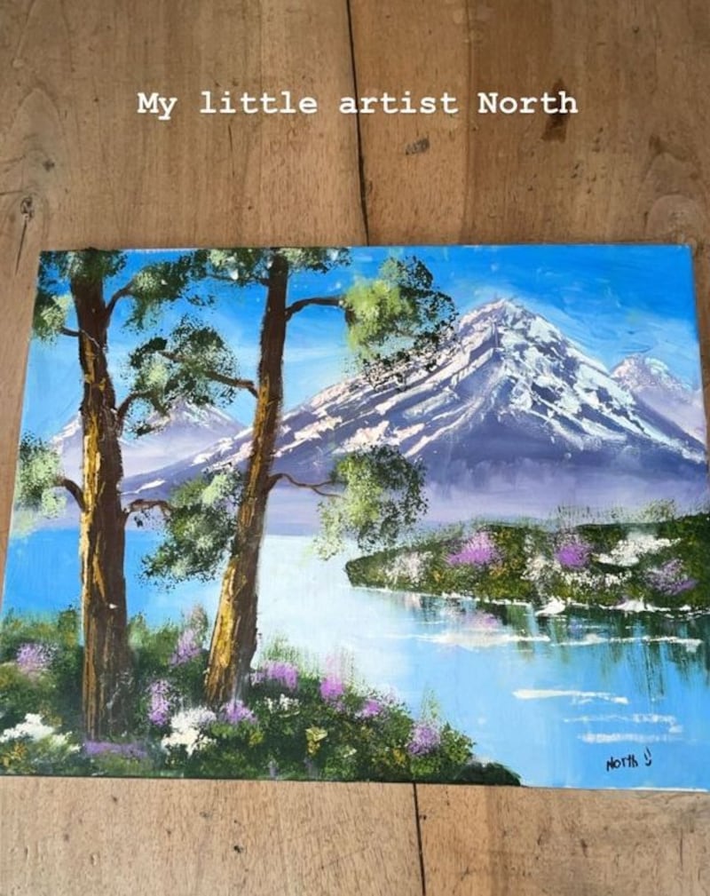 My little artist North: the painting that Kim Kardashian shared on social media. Photograph: Instagram/Kim Kardashian