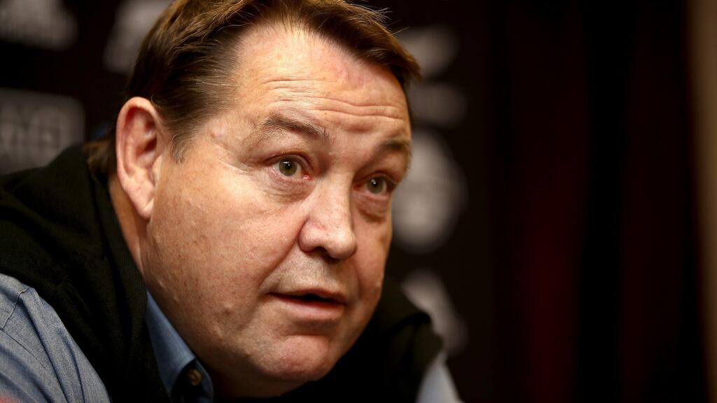 New Zealand head coach Steve Hansen gives a press conference at the Crowne Plaza hotel in Blanchardstown on Sunday. Photograph: Phil Walter/Getty Images