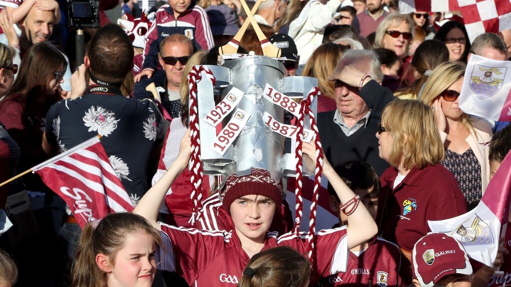 A young supporter at the party on Mainguard Street. Photograph: Joe O’Shaughnessy