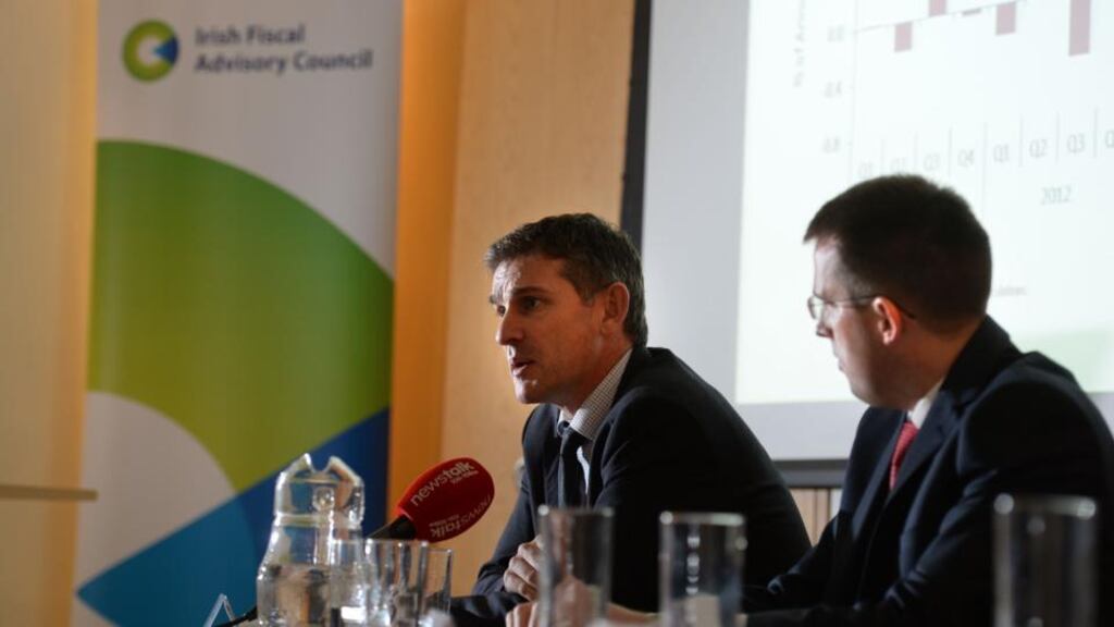 Prof John McHale, chairman, and Thomas Conefrey, chief economist of the Irish Fiscal Advisory Council. Photograph: Dara Mac Dónaill/The Irish Times