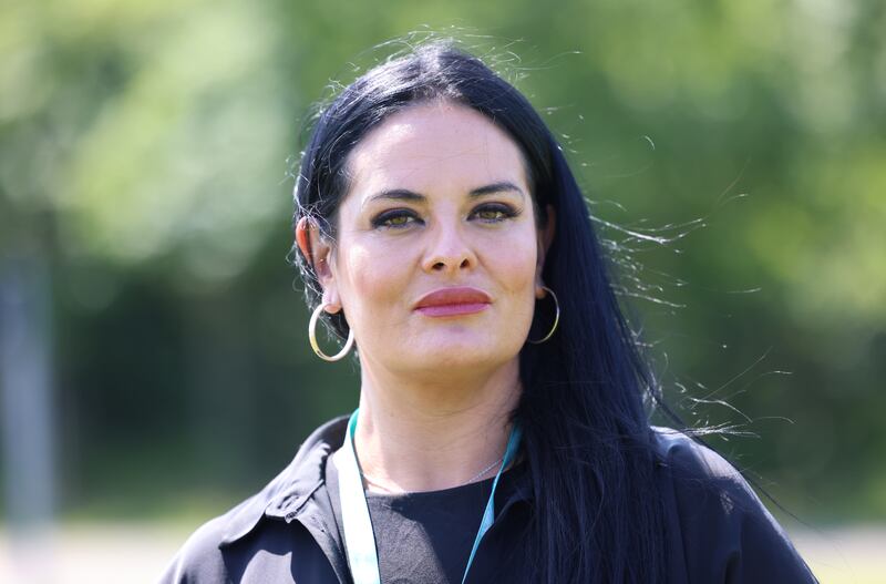 Sinéad Whiston at Dublin Airport. Photograph: Dara Mac Dónaill