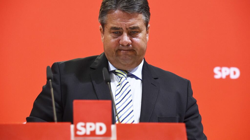 Sigmar Gabriel: senior party leaders think the SPD leader should lead the losing campaign in general election. Photograph: Tobias Schwarz/AFP/Getty Images