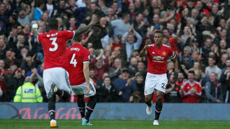 Antonio Valencia opened the scoring for Manchester United at Old Trafford. Photograph: Andrew Yates/Reuters