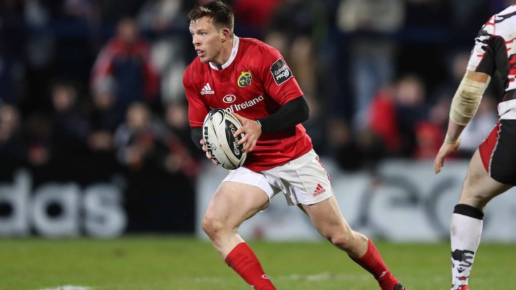 Johnny Holland’s on-field demeanour has been one of the Cork man’s notable attributes since his breakthrough for Munster this season. Photograph: Billy Stickland/Inpho