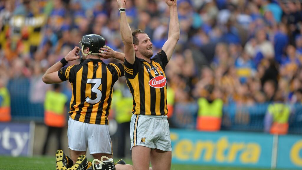 JJ Delaney and Jackie Tyrrell celebrate victory over Tipperary  in the All-Ireland final replay of 2014. “I relished the idea of doing all this so that when the summer came around, I was going into the championship with a hard, strong body.” Photograph: Alan Betson