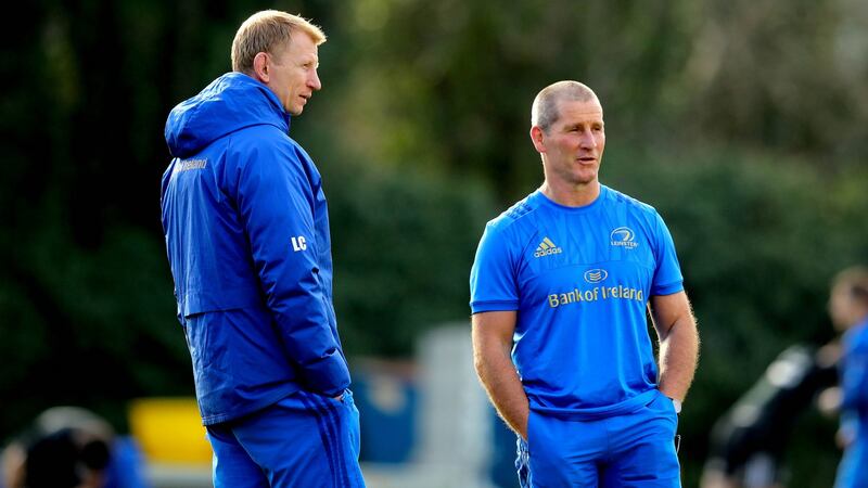 Leinster head coach Leo Cullen and Senior coach Stuart Lancaster. Photograph: Ryan Byrne/Inpho