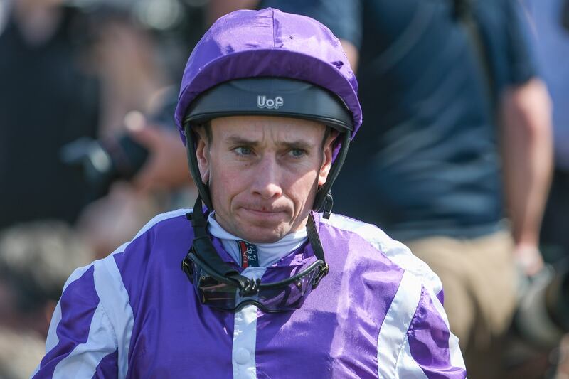 Ryan Moore is pictured at Chester Racecourse on Wednesday. Photograph: Alan Crowhurst/Getty