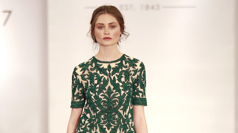 Green green slacks (€549) and top (€419) by Ganni, available at Arnotts. Photograph: Kieran Harnett